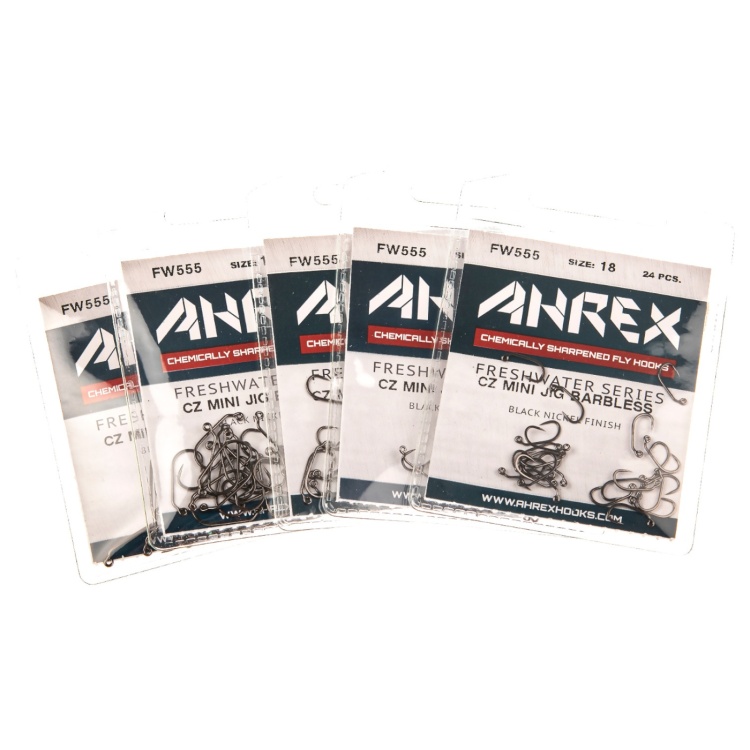 Ahrex Fw555 Cz Mini Jig Barbless #8 Trout Fly Tying Hooks